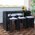 7 Pc Outdoor Dining Setting Bar Table & Stools Set Patio Deck Furniture
